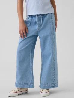 Kids High Rise Stride Easy Wide-Leg Ankle Jeans