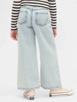 Kids High Rise Stride Wide-Leg Ankle Jeans
