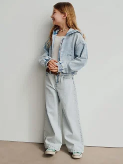 Kids High Rise Stride Wide-Leg Ankle Jeans
