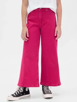 Kids High Rise Stride Wide-Leg Ankle Jeans