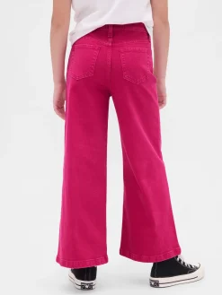 Kids High Rise Stride Wide-Leg Ankle Jeans