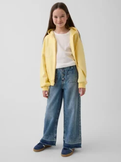 Kids High Rise Stride Wide-Leg Ankle Jeans
