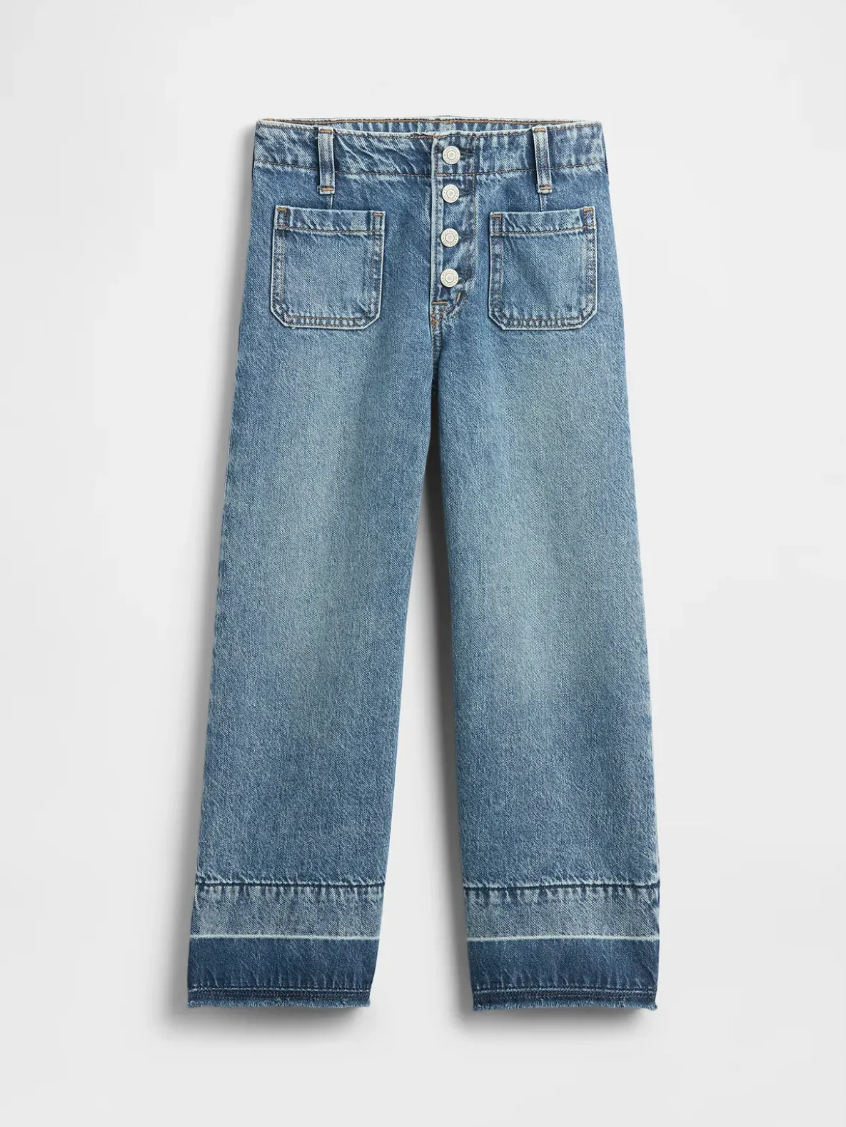 Kids High Rise Stride Wide-Leg Ankle Jeans