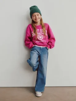 Kids High Rise Stride Wide-Leg Ankle Jeans
