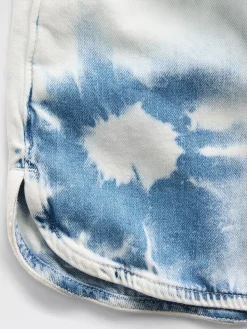 Kids High Rise Tie-Dye Denim Easy Shorts