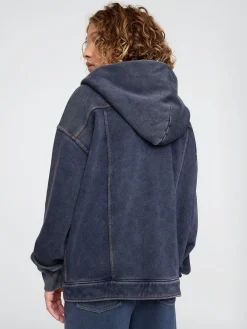 Kids Hooded Icon Sweatshirt Denim Jacket