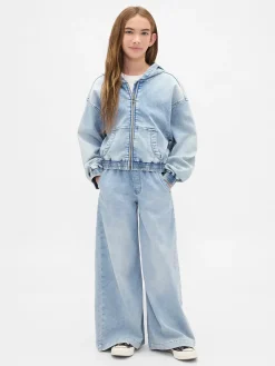 Kids Knit Denim Zip Hoodie