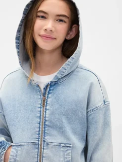 Kids Knit Denim Zip Hoodie