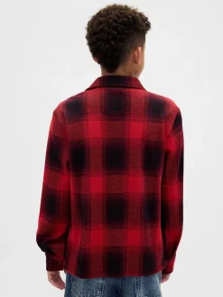 Kids Knit Jersey Plaid Shirt