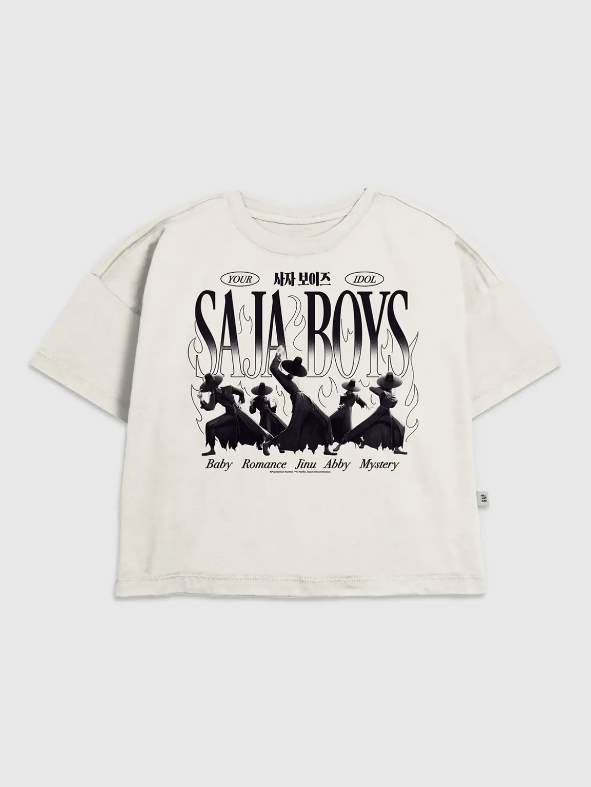 Kids K-Pop Demon Hunters Saja Boys Silhouette Graphic T-Shirt