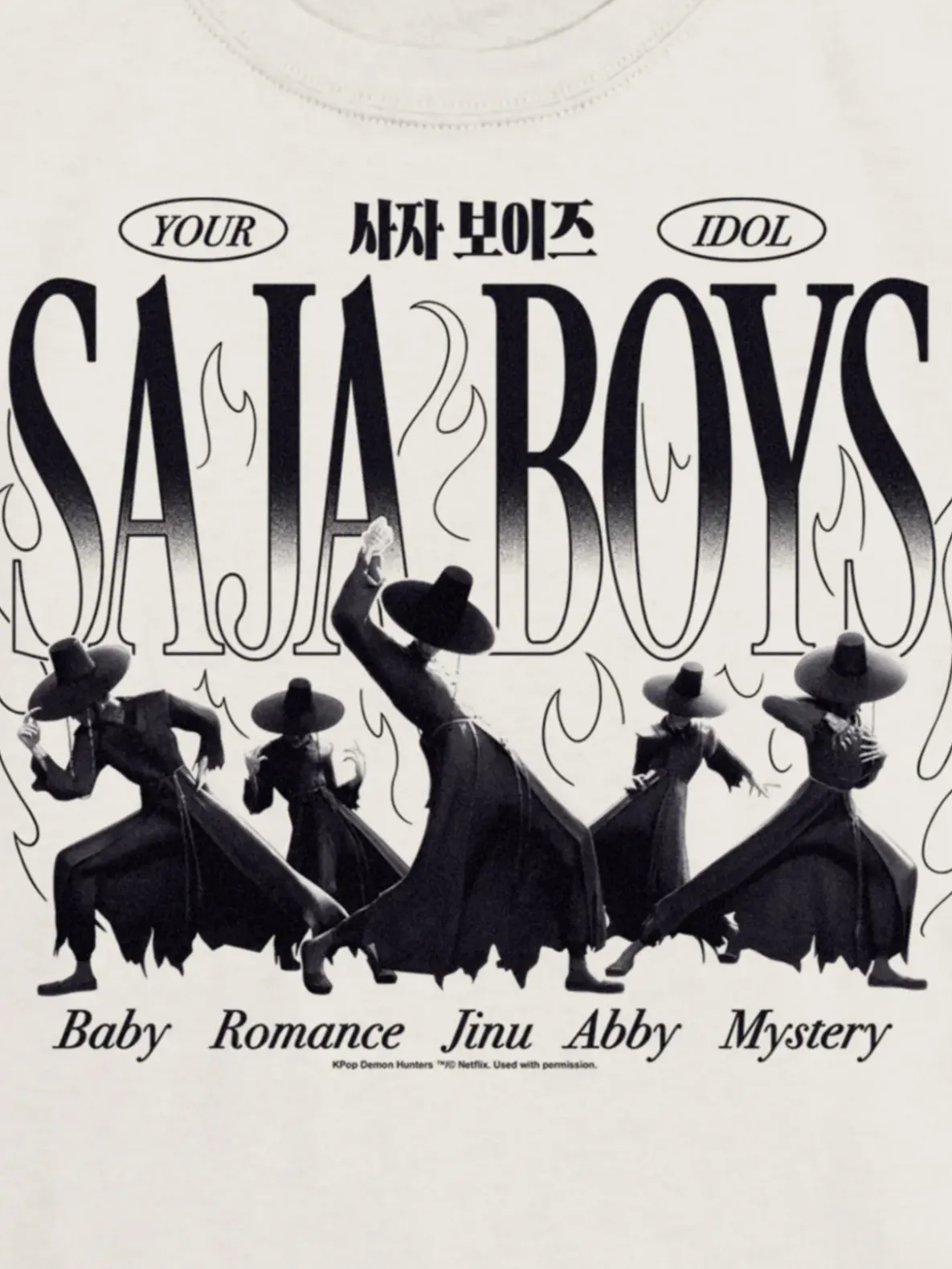 Kids K-Pop Demon Hunters Saja Boys Silhouette Graphic T-Shirt