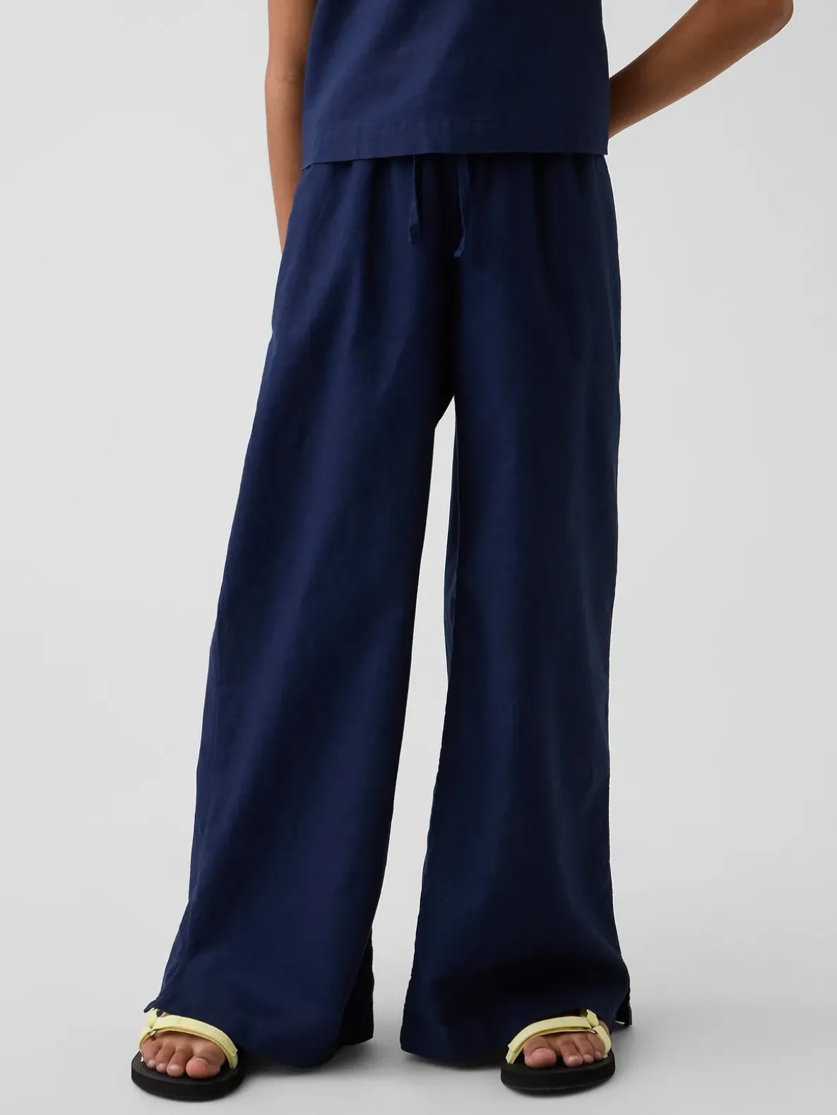 Kids Linen-Cotton Easy Wide-Leg Pants