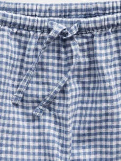 Kids Linen-Cotton Gingham Easy Shorts