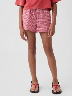 Kids Linen-Cotton Gingham Easy Shorts