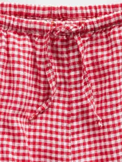 Kids Linen-Cotton Gingham Easy Shorts