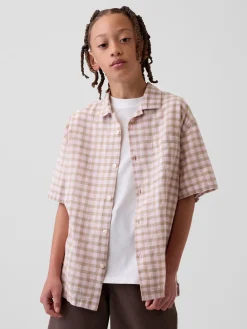 Kids Linen-Cotton Relaxed Vacay Shirt