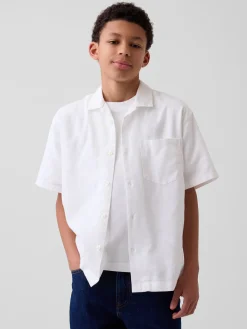 Kids Linen-Cotton Relaxed Vacay Shirt