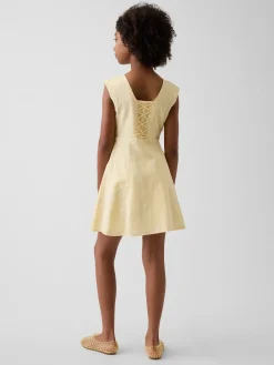 Kids Linen-Cotton Scoop Neck Dress