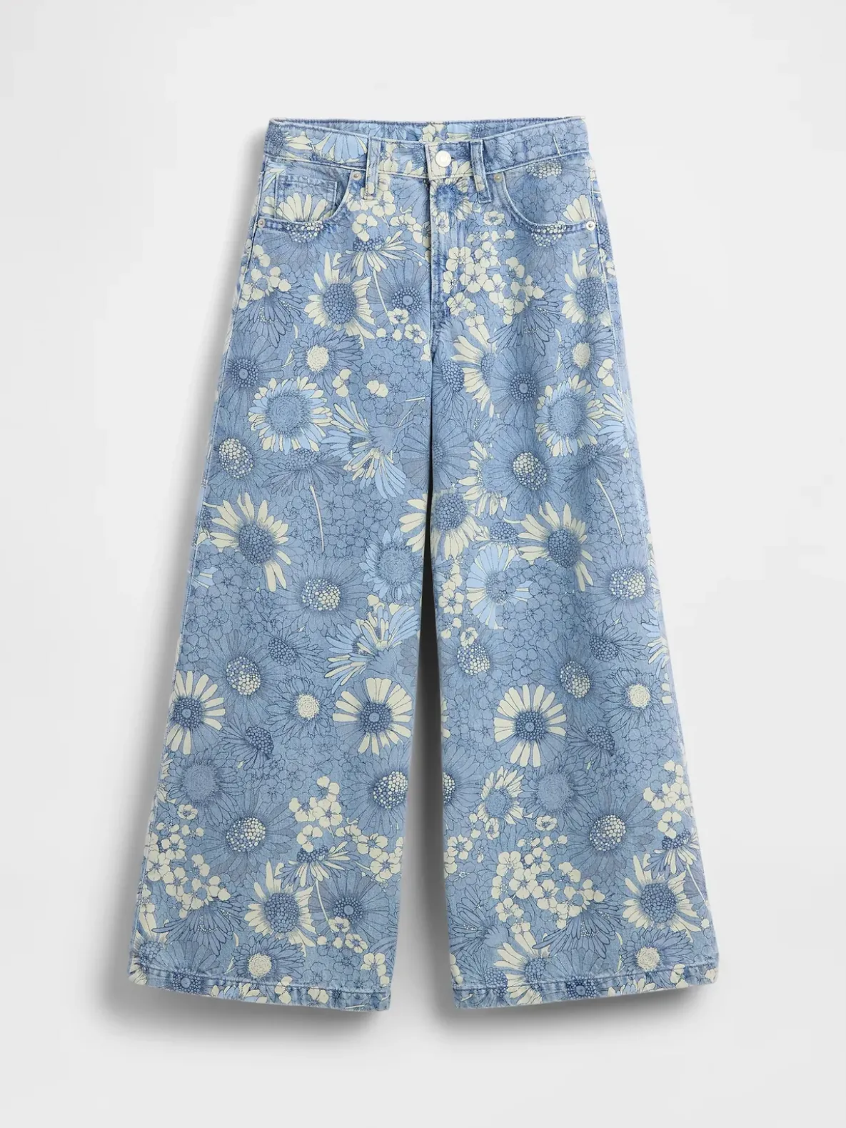 Kids Low Rise Floral Baggy Jeans