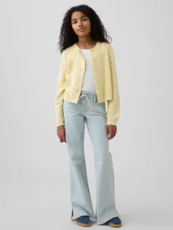 Kids Low Rise Lace-Up Relaxed Flare Jeans