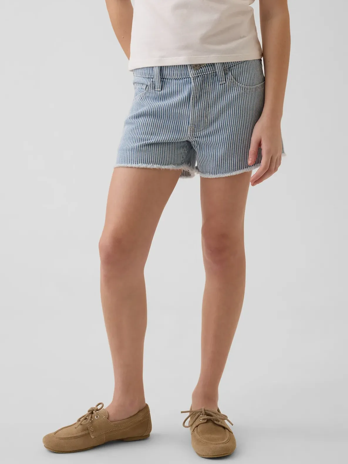 Kids Low Rise Stride Denim Stripe Shorts