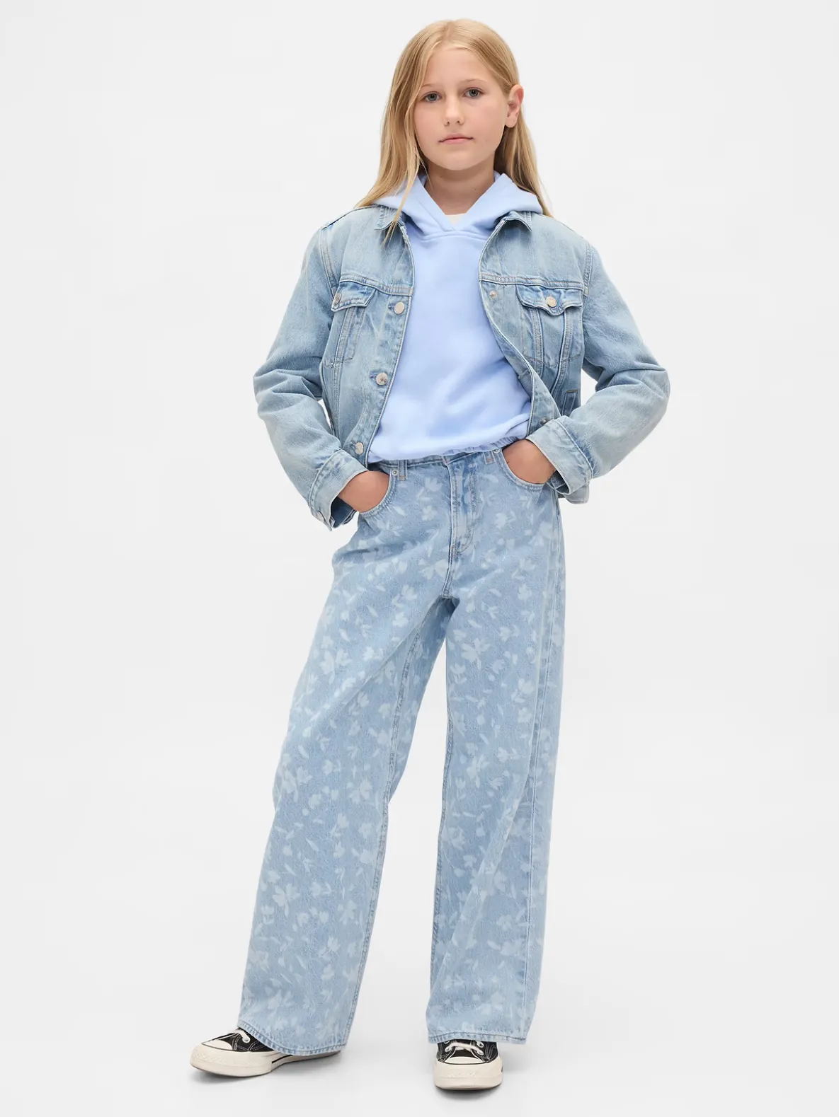 Kids Low Rise Stride Wide-Leg Jeans