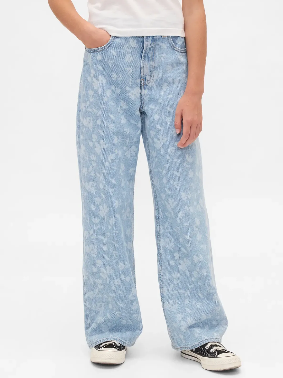 Kids Low Rise Stride Wide-Leg Jeans