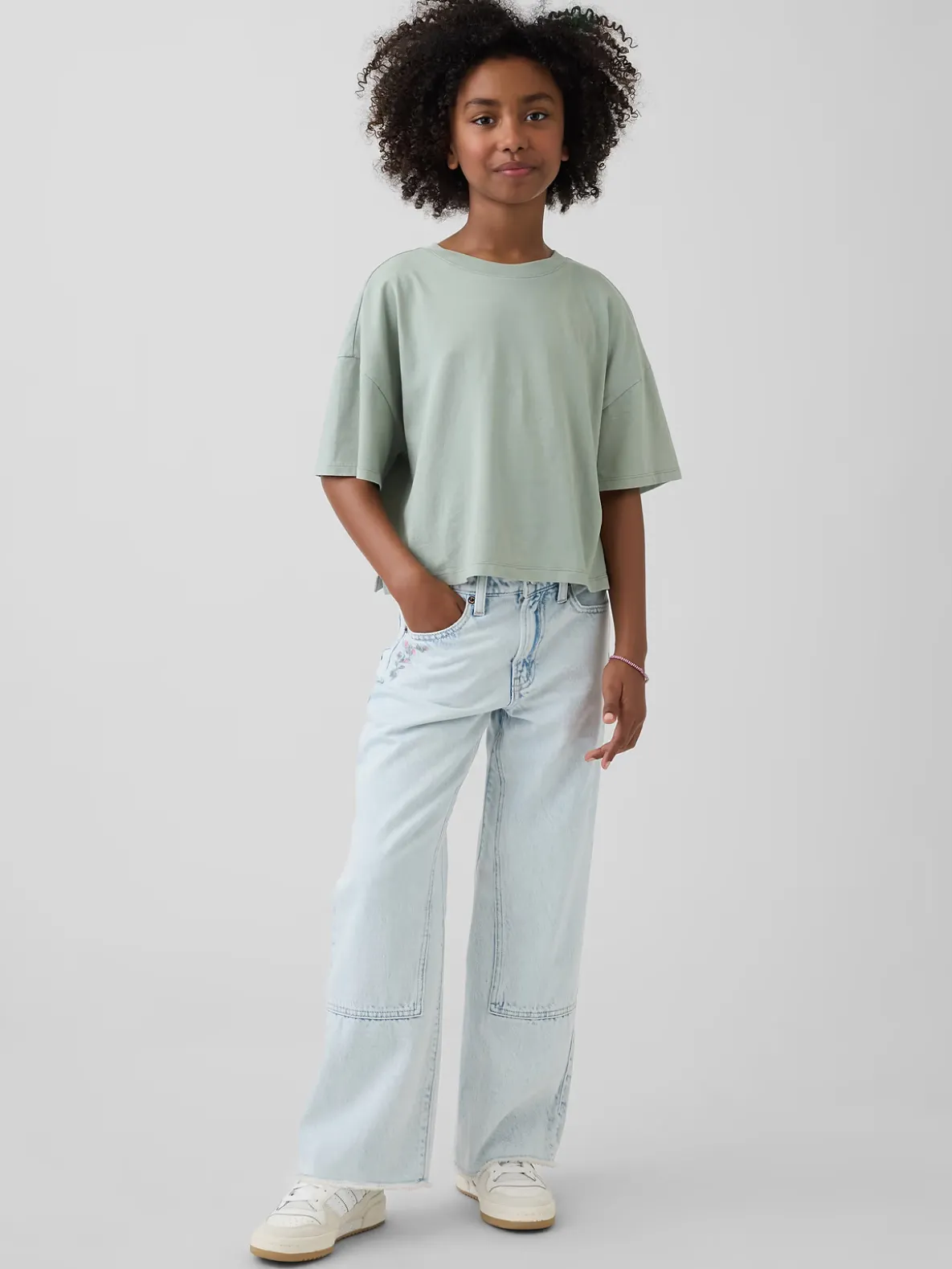 Kids Low Rise Stride Wide-Leg Jeans