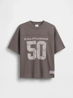 Kids Mesh Oversized Graphic Jersey T-Shirt