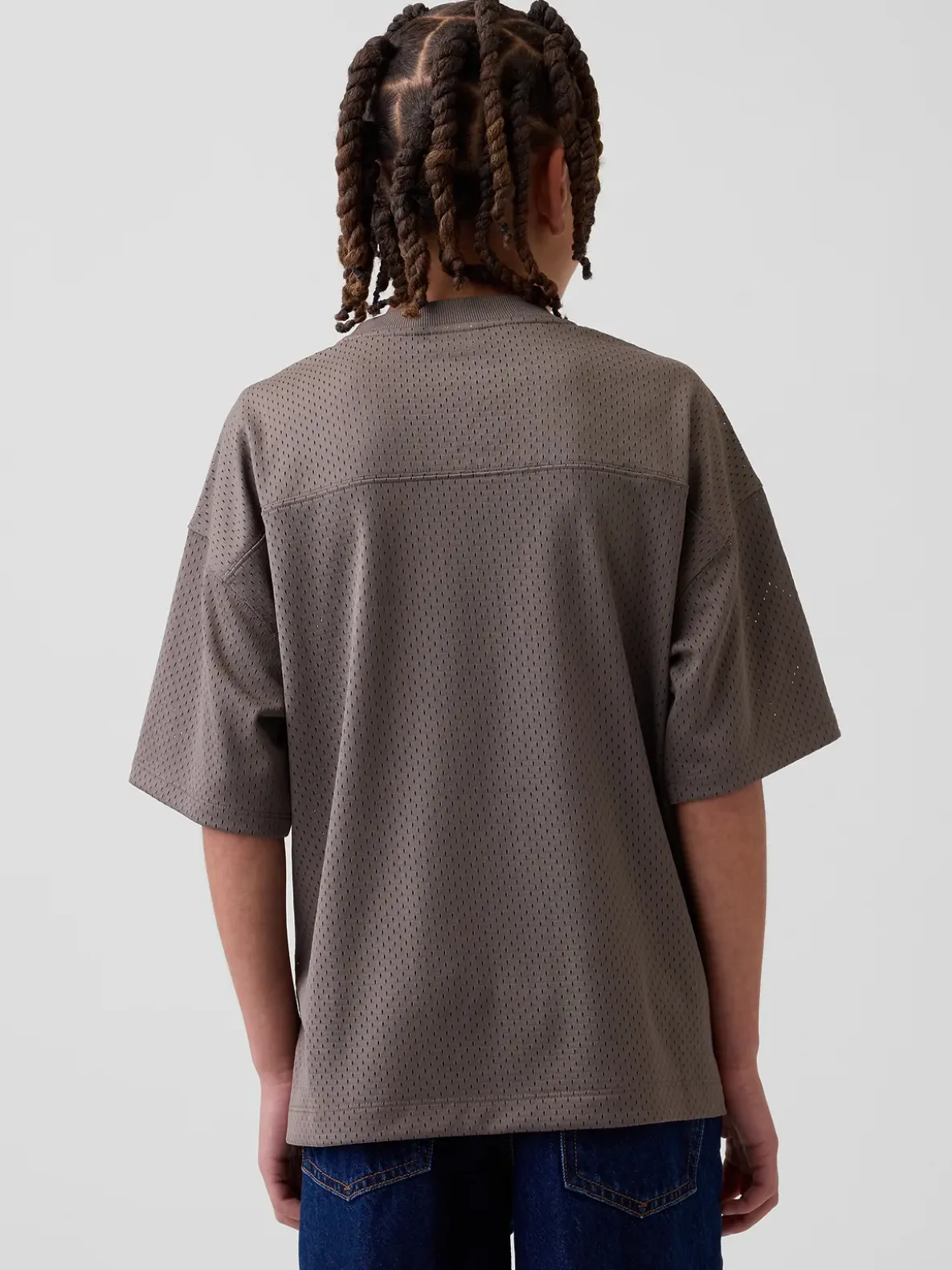 Kids Mesh Oversized Graphic Jersey T-Shirt