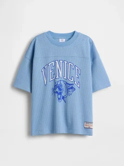 Kids Mesh Oversized Graphic Jersey T-Shirt