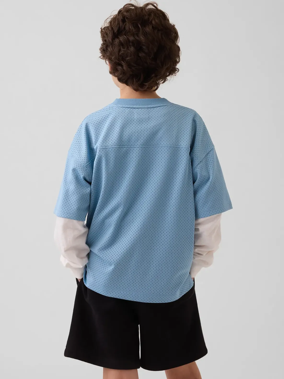Kids Mesh Oversized Graphic Jersey T-Shirt