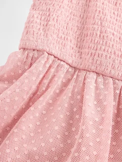 Kids Mesh Ruffle Cap-Sleeve Dress