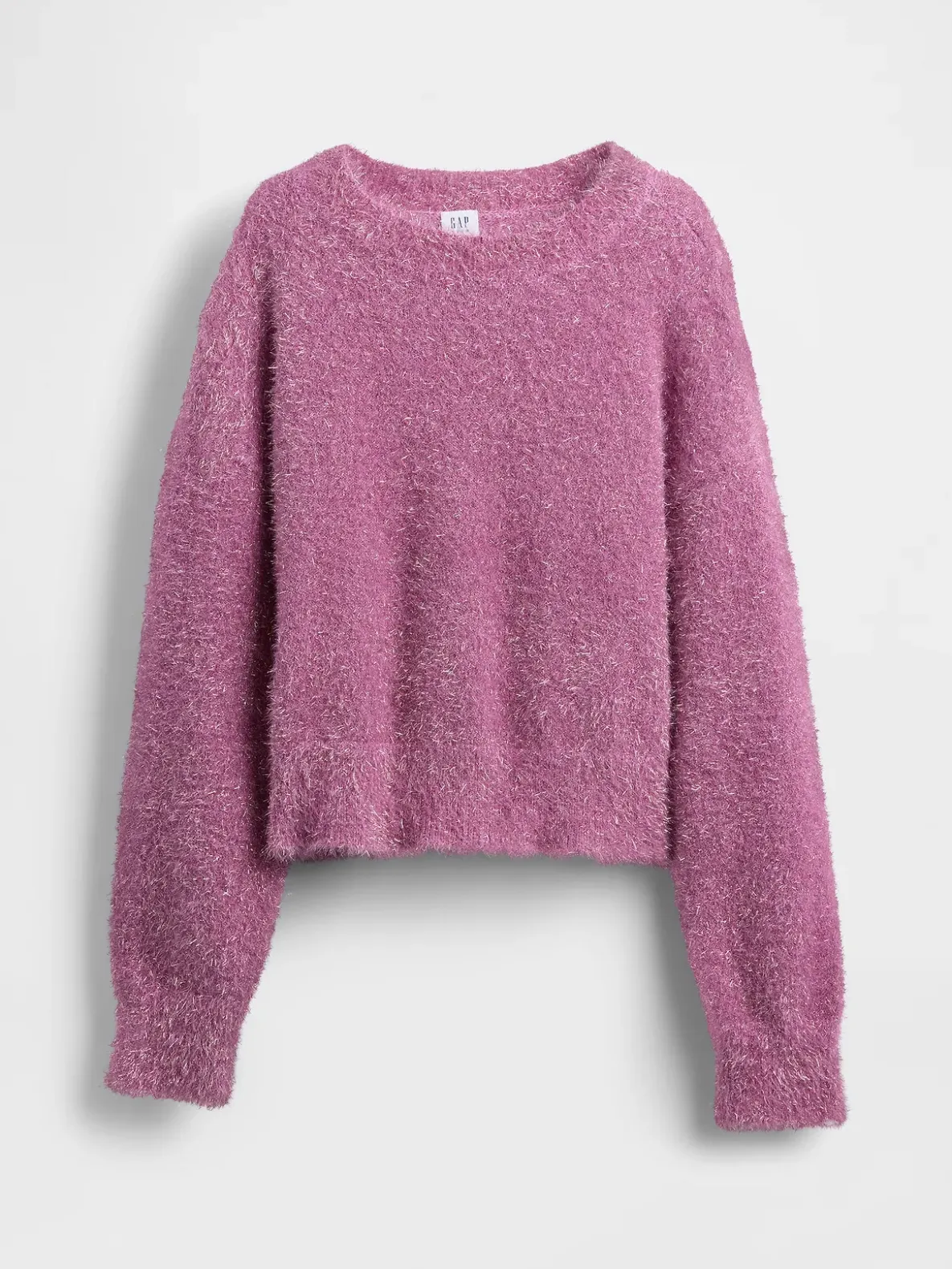 Kids Metallic Eyelash Crewneck Sweater