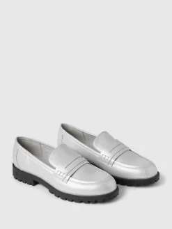 Kids Metallic Loafers