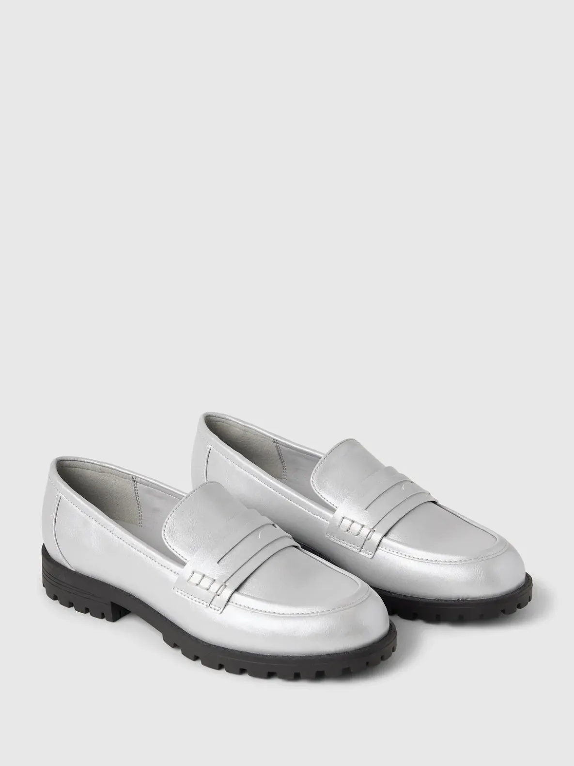 Kids Metallic Loafers