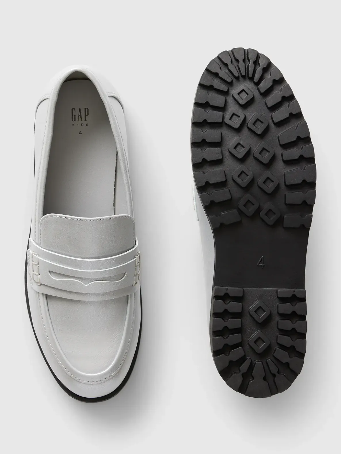 Kids Metallic Loafers
