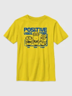 Kids Minions Positive Vibes Graphic Tee