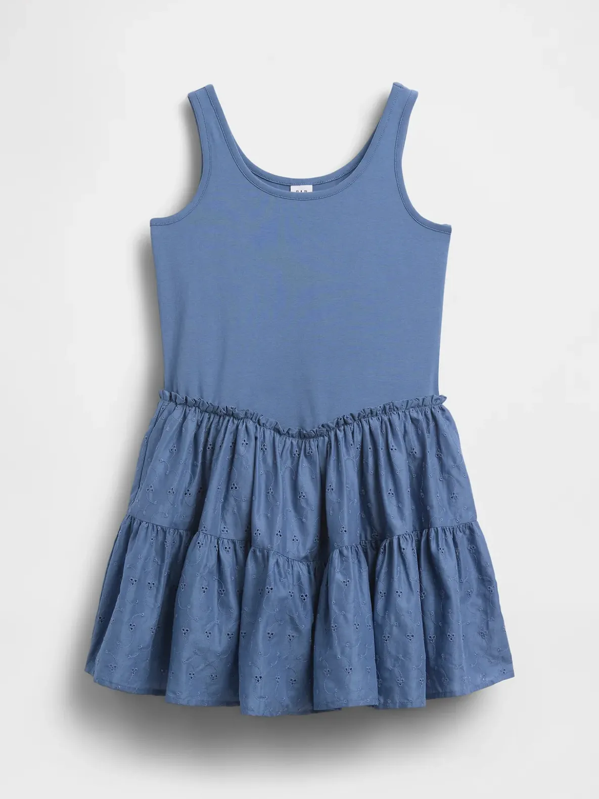 Kids Mixed Media Tiered Tank Dress