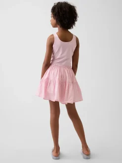 Kids Mixed Media Tiered Tank Dress