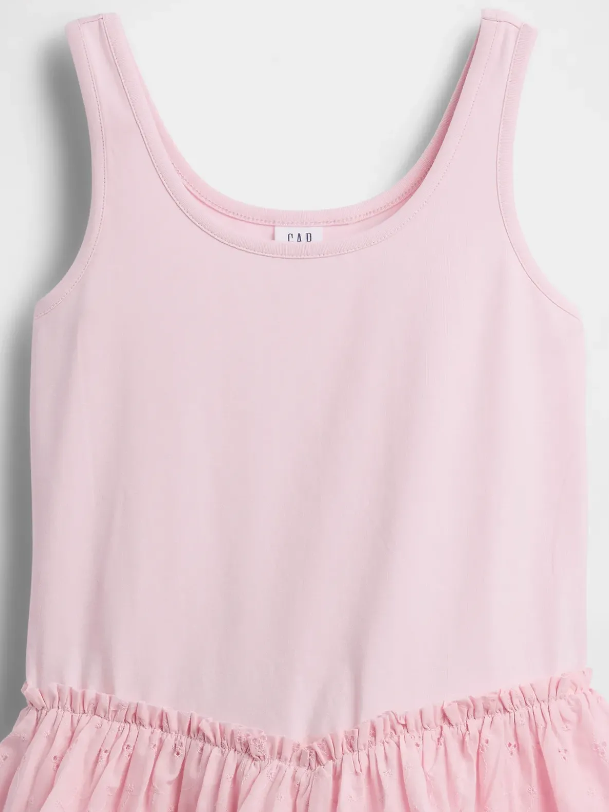 Kids Mixed Media Tiered Tank Dress