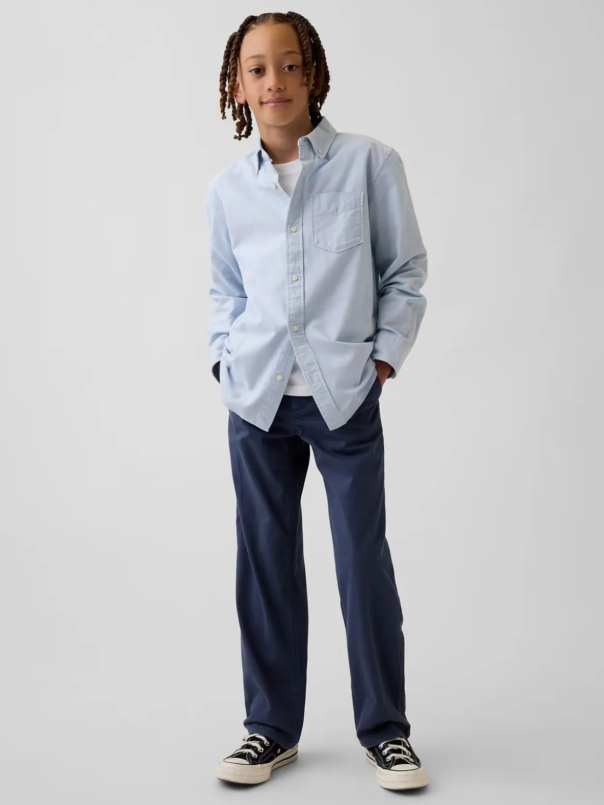 Kids Modern Relaxed Straight Khakis