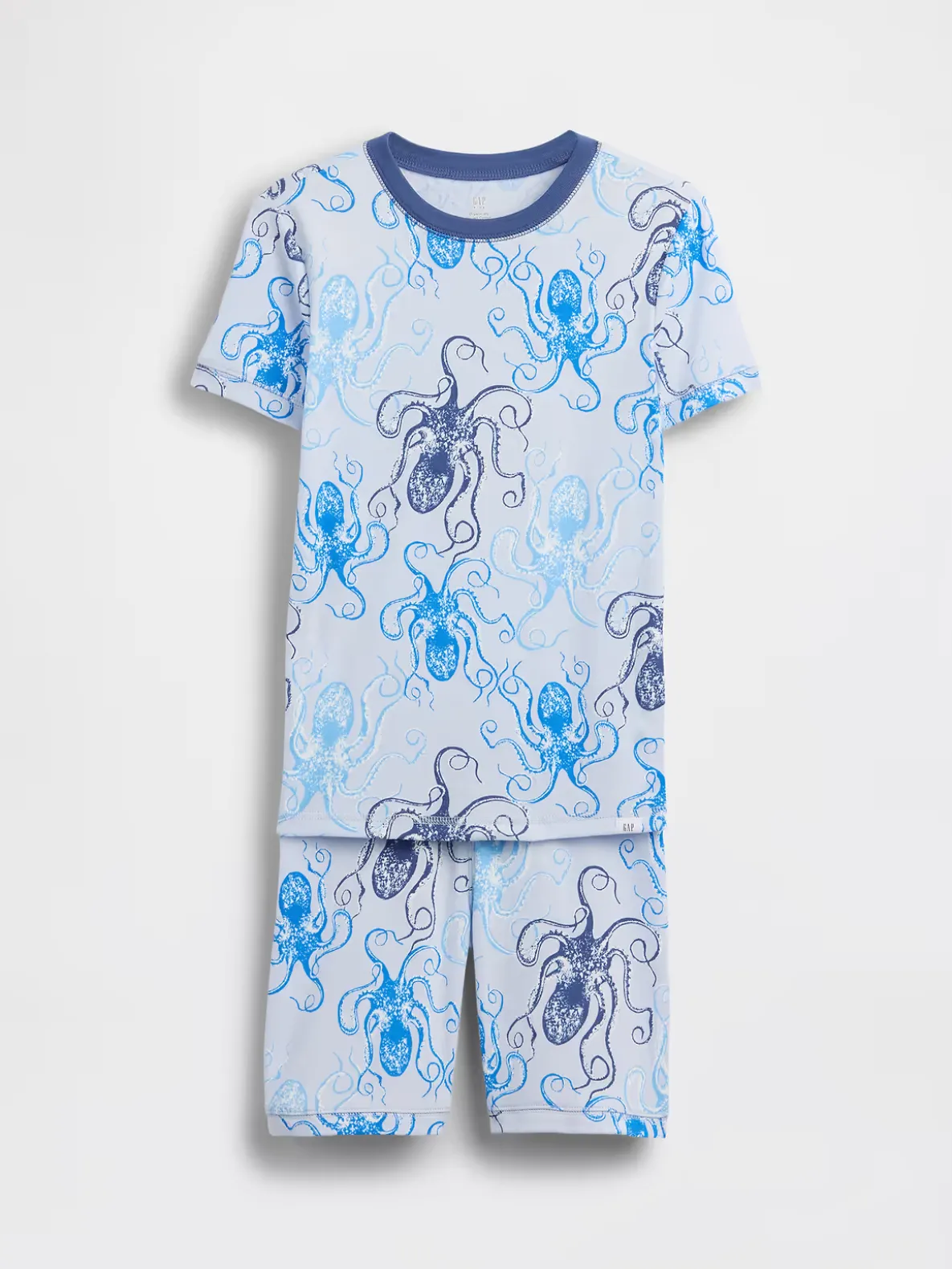 Kids Organic Brushed Cotton Octopus PJ Short Set