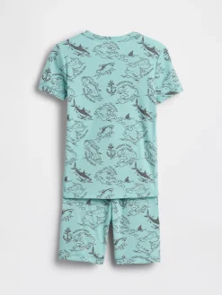 Kids Organic Brushed Cotton Pirate Map PJ Short Set