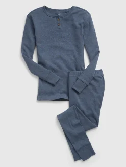 Kids Organic Cotton Henley PJ Set