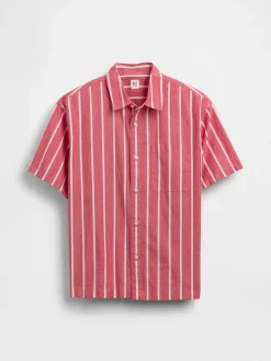 Kids Organic Cotton Poplin Relaxed Stripe Shirt