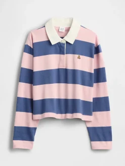 Kids Oversized Rugby Stripe Polo Shirt