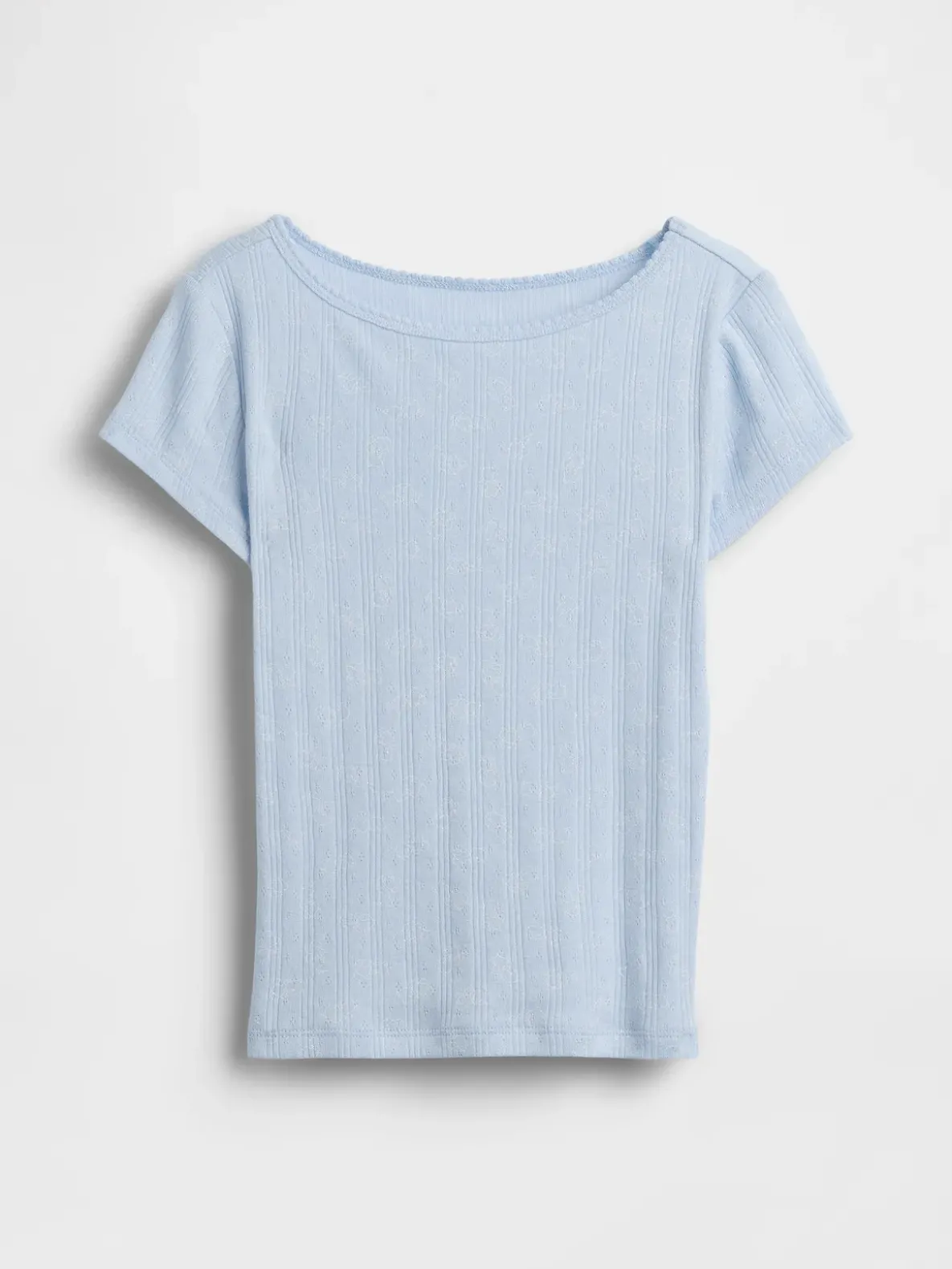 Kids Pointelle Rib Fitted T-Shirt