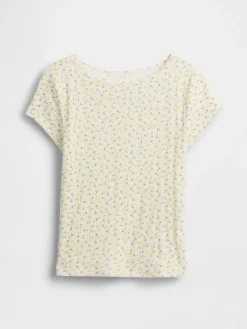 Kids Pointelle Rib Fitted T-Shirt