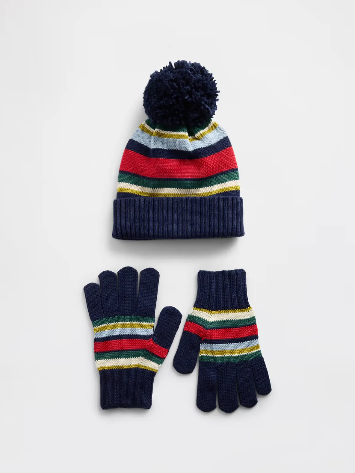 Kids Pom Hat & Gloves Set